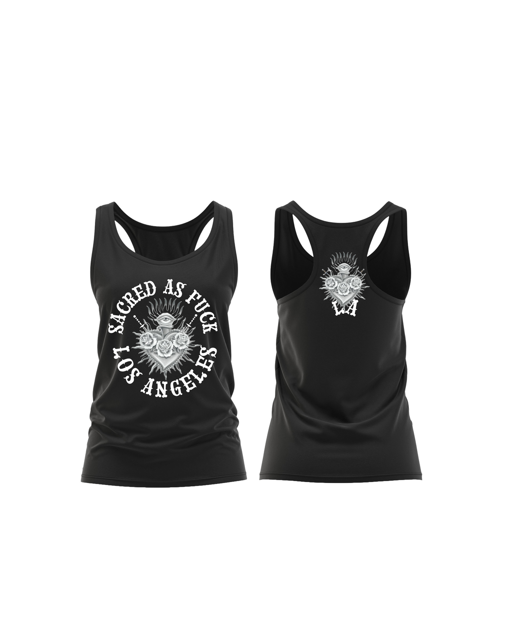 Sacred As Fuck Los Angeles Women's Razor Back Tank Top