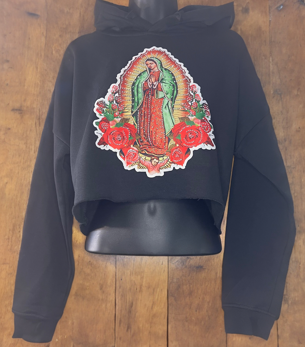 Virgin Mary Crop Hoodies