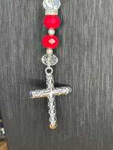 Load image into Gallery viewer, 20” Red and Clear Virgin Mary Rosary
