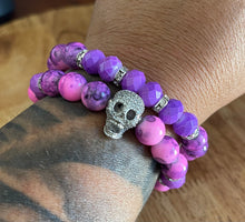 Load image into Gallery viewer, Womens Two Layer Skull bracelet

